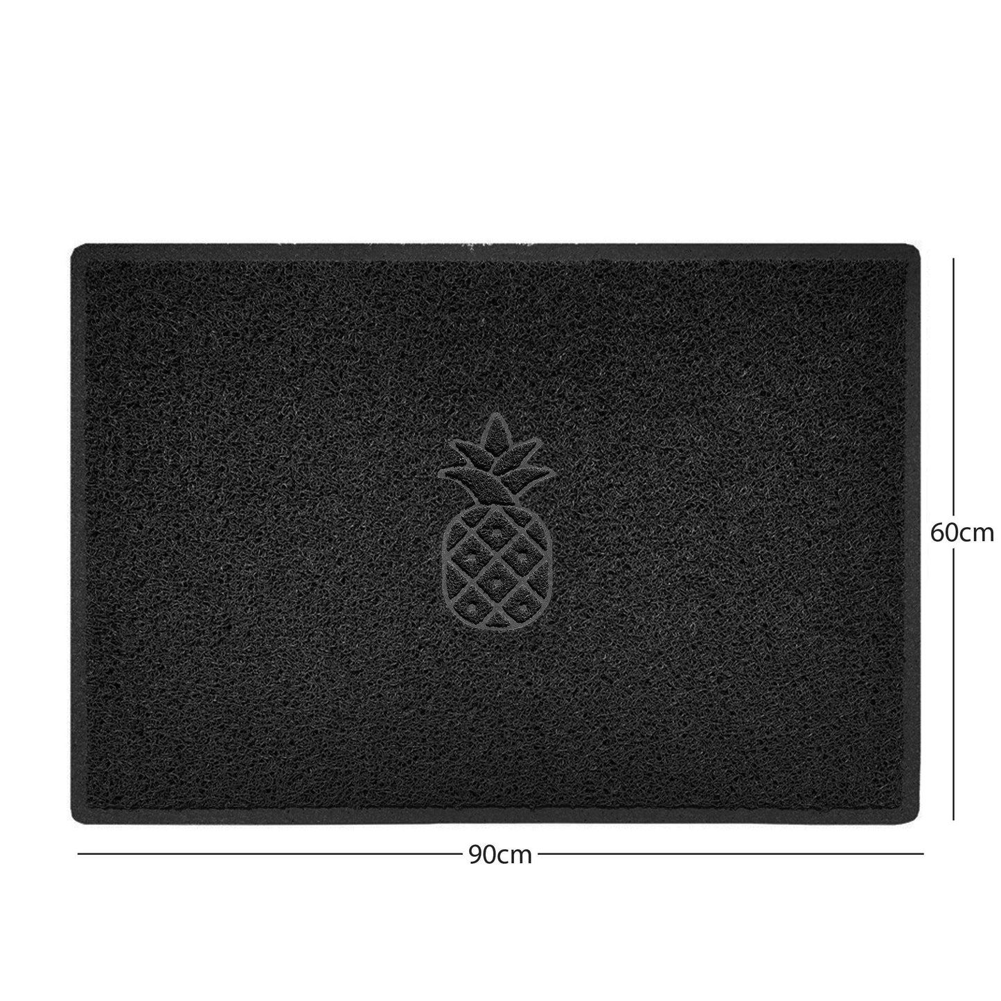 Embossed Pineapple Grey Spaghetti Door Mat