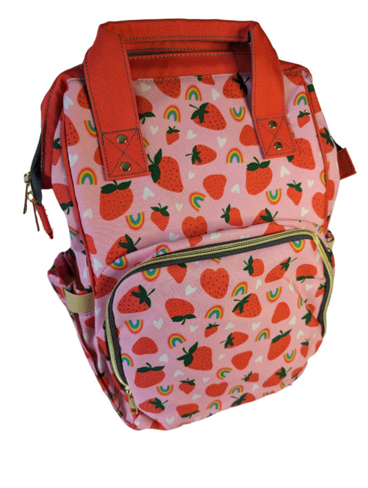 Pink Baby Changing Backpack Bag - Strawberry Fields
