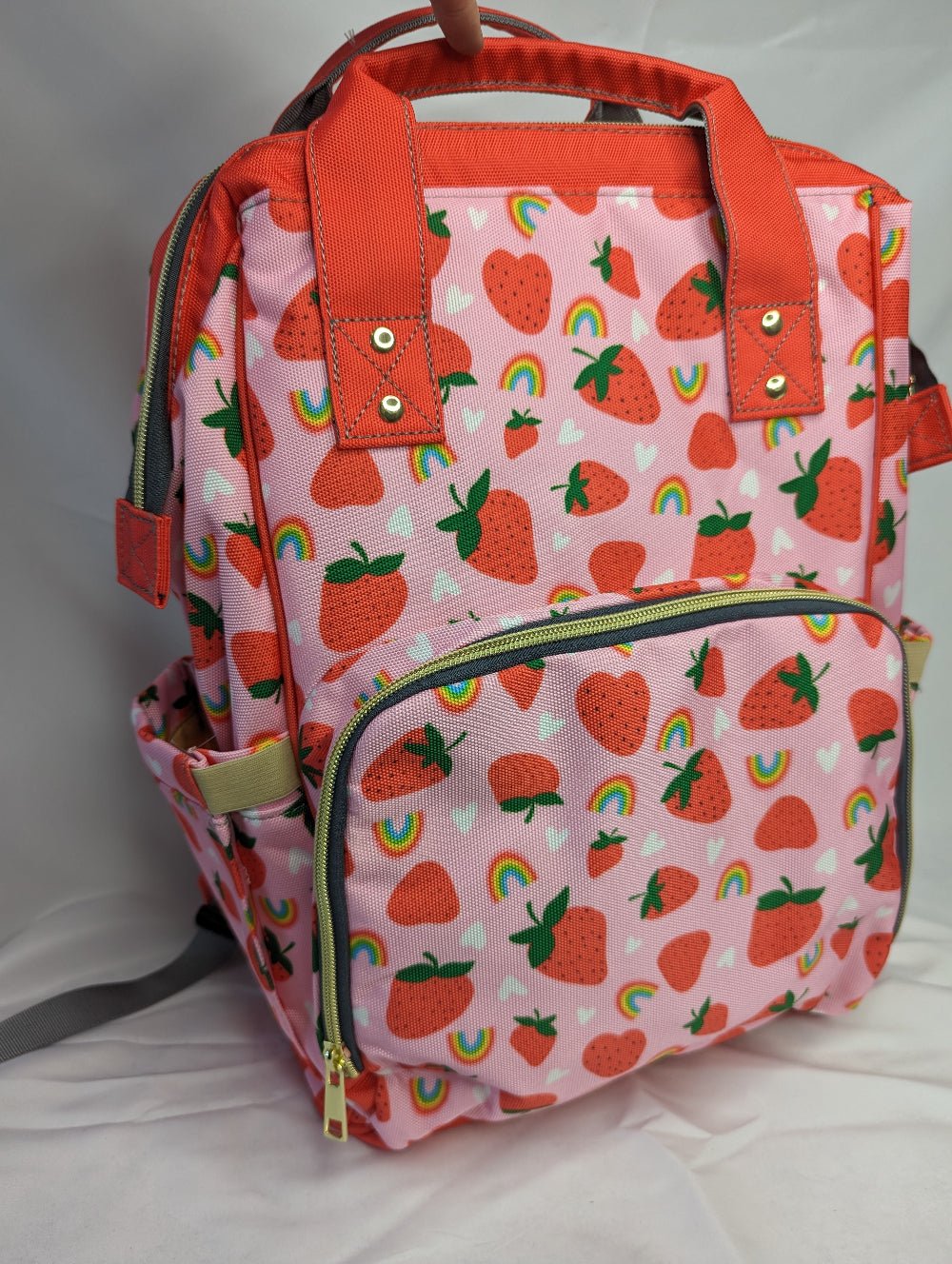 Pink Baby Changing Backpack Bag - Strawberry Fields