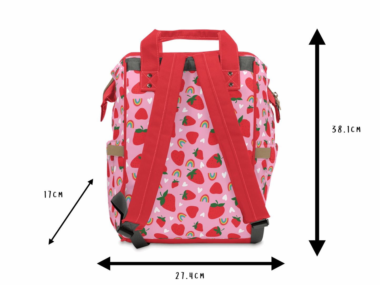 Pink Baby Changing Backpack Bag - Strawberry Fields