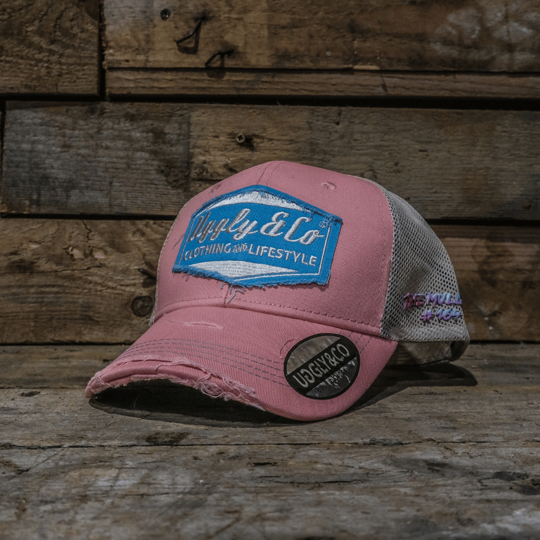 Pastel Pink & Blue Diamond Trucker Hat
