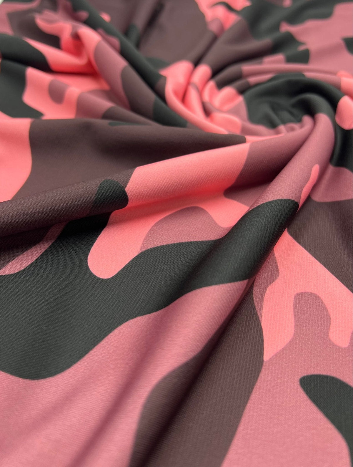 Pink Camo Print ITY Fabric 4 Way Stretch
