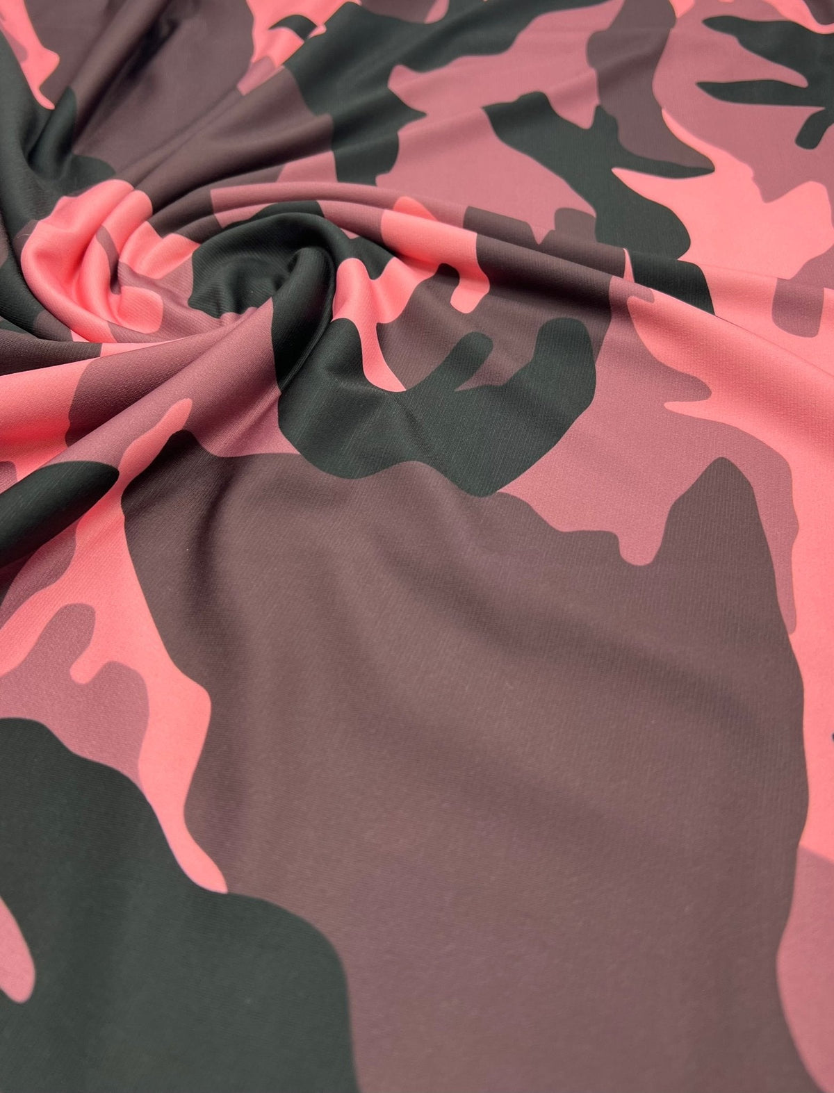 Pink Camo Print ITY Fabric 4 Way Stretch