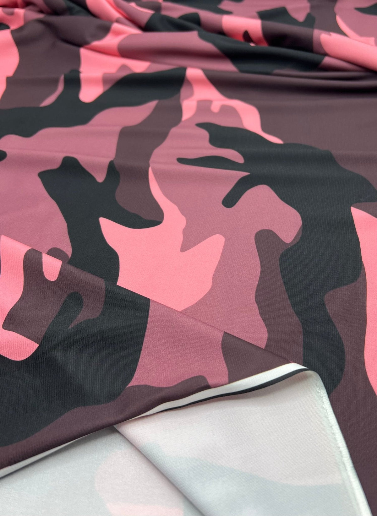 Pink Camo Print ITY Fabric 4 Way Stretch
