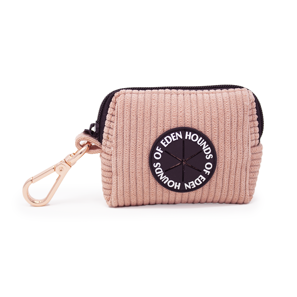 Peach Schnapps - Pink Corduroy Poop Bag/Treat Holder