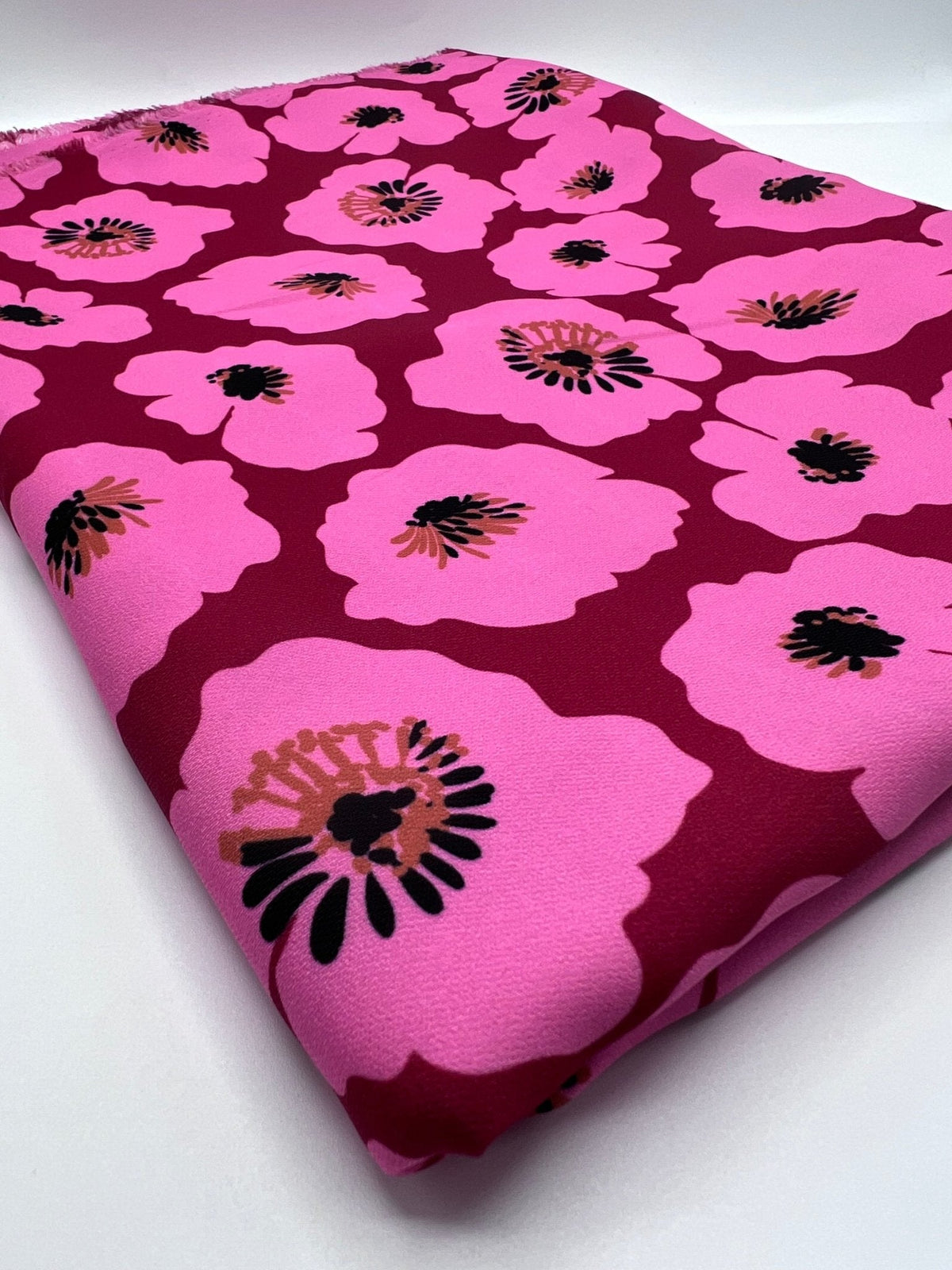 Pink Floral Non Stretch Woven Dress Craft Fabric