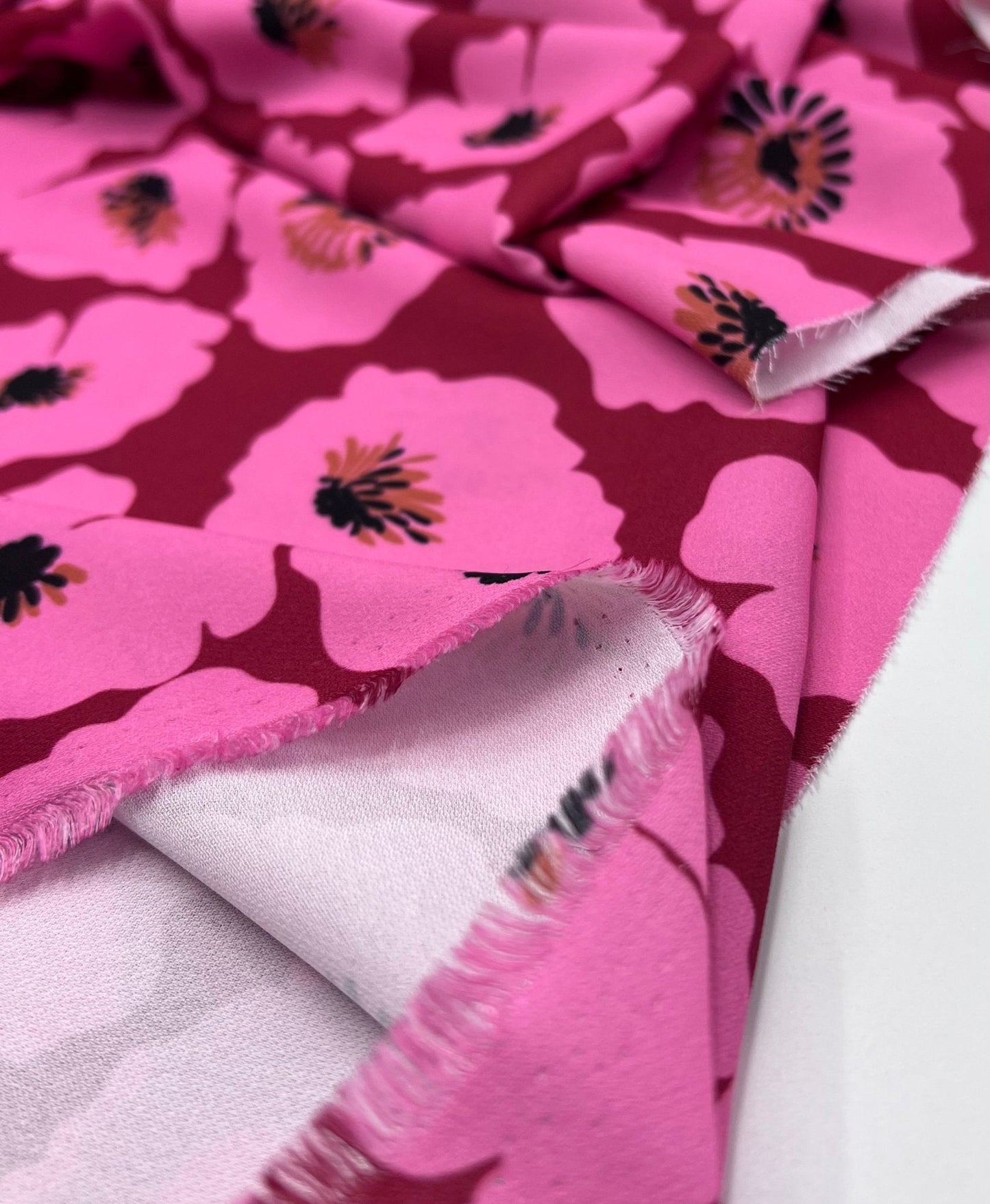 Pink Floral Non Stretch Woven Dress Craft Fabric