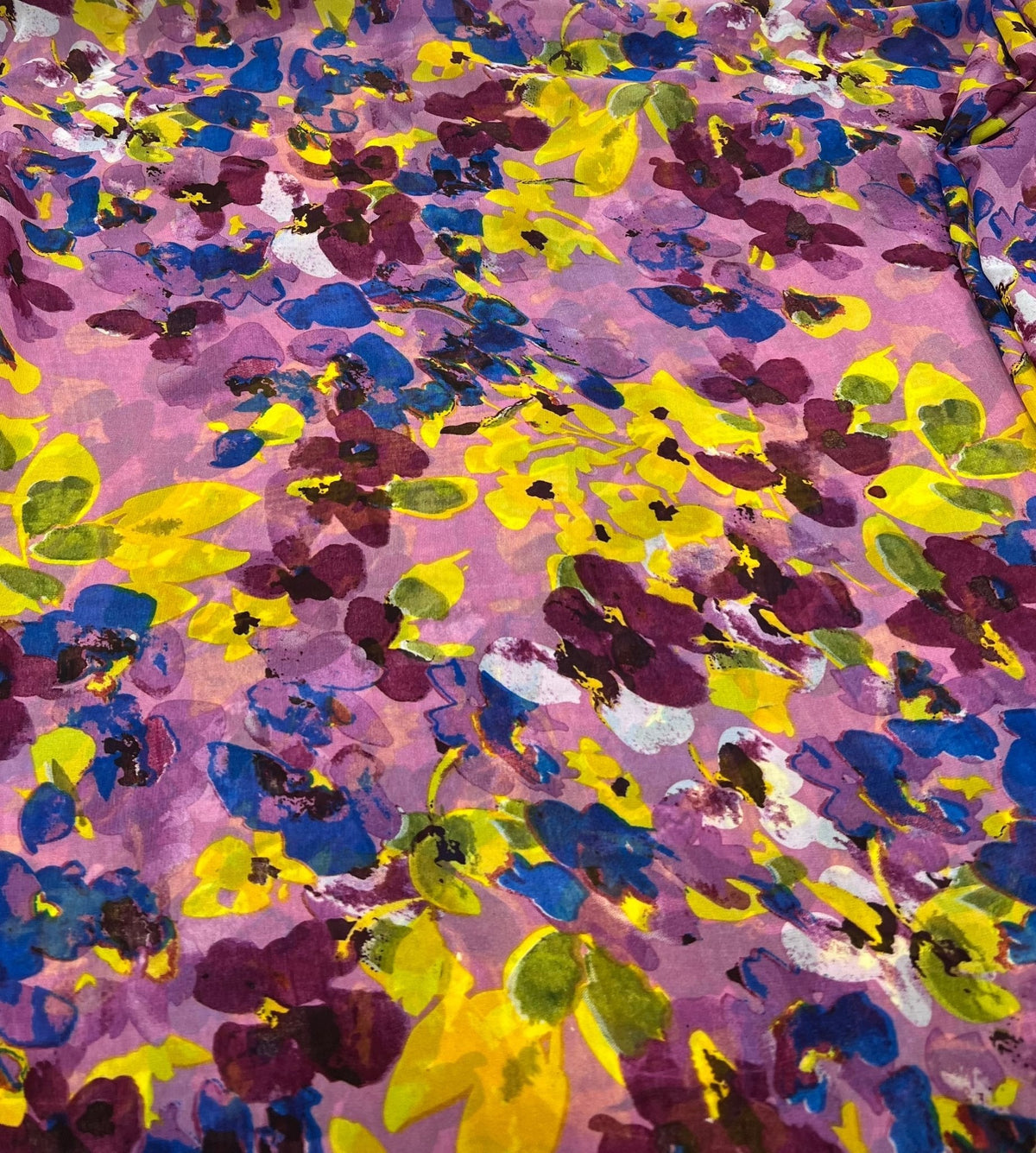 Pink Floral Printed Chiffon Dress Fabric
