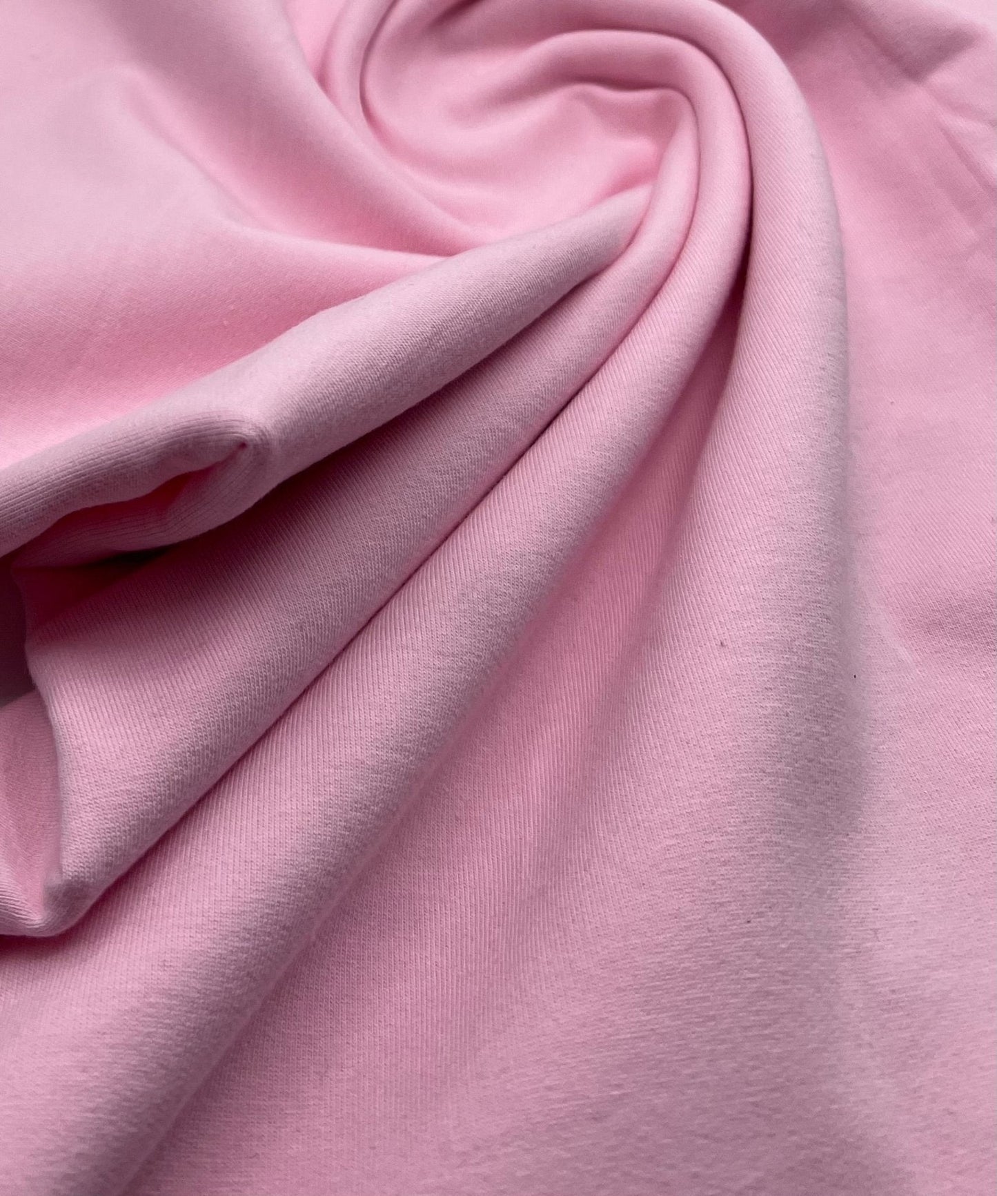 Pink French Terry Loopback Cotton Jersey 230 GSM 95/5 Lycra 4 Way Stretch