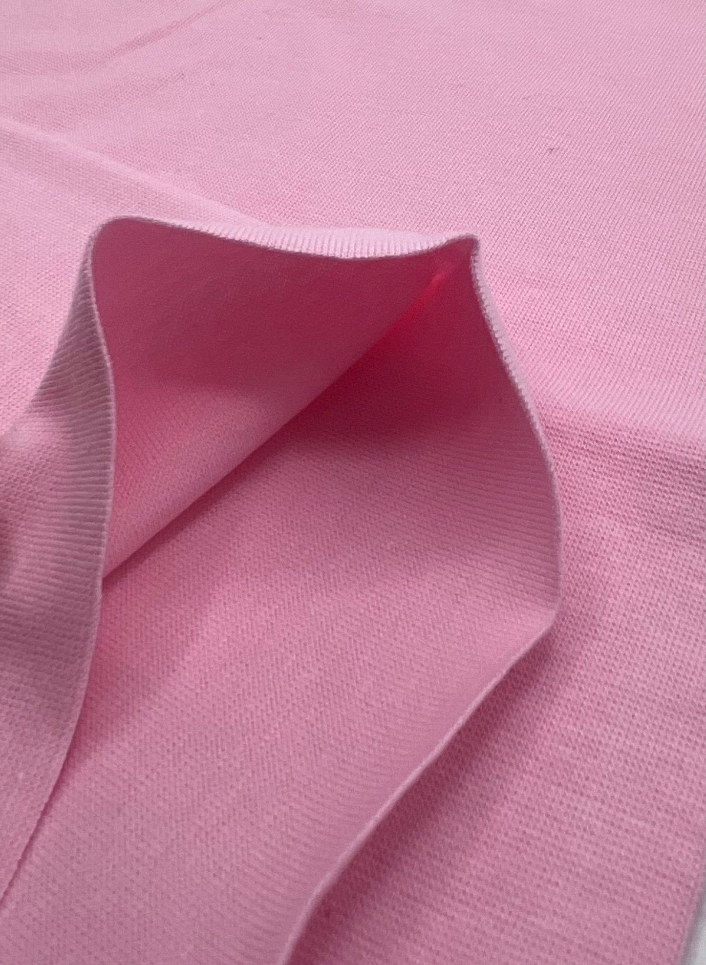 Pink Jersey Cuffing Ribbing Fabric 270 GSM Cotton Knit 70cm Wide