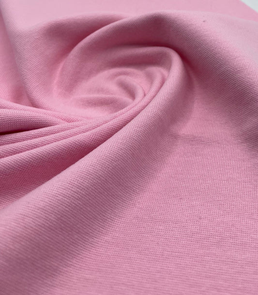 Pink Jersey Cuffing Ribbing Fabric 270 GSM Cotton Knit 70cm Wide