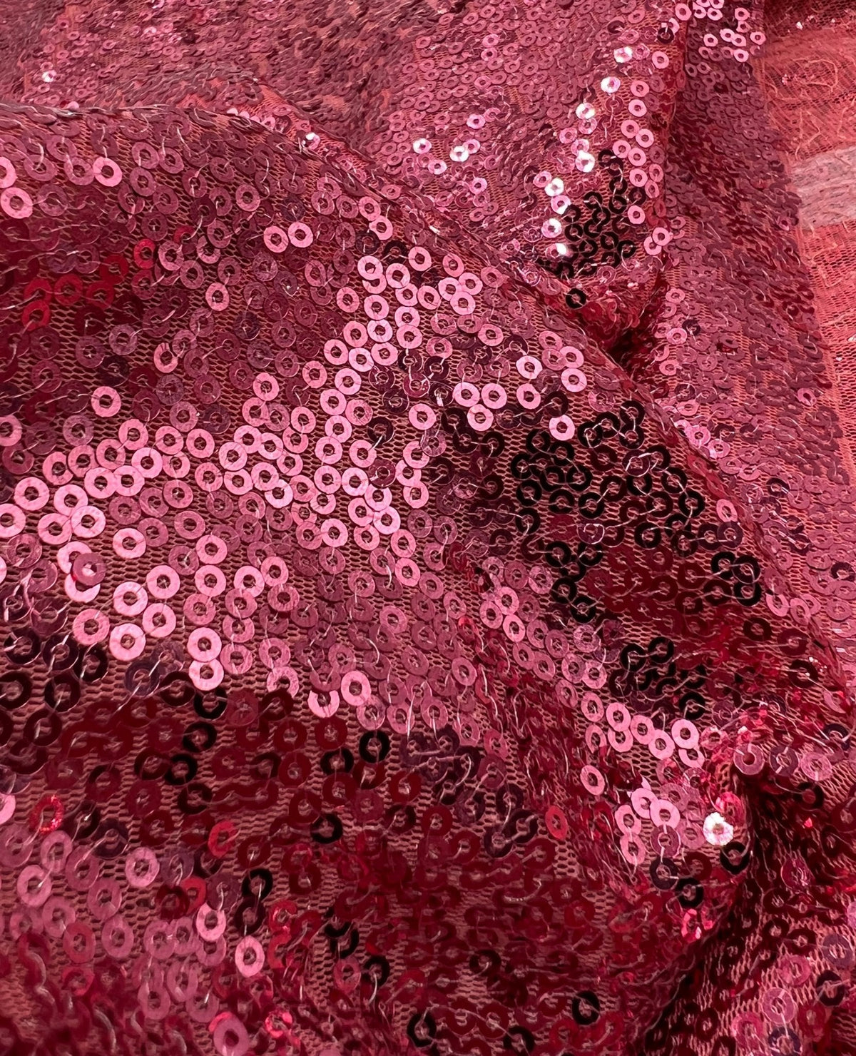 Pink On Pink Sequin Detail Non Stretch Fabric