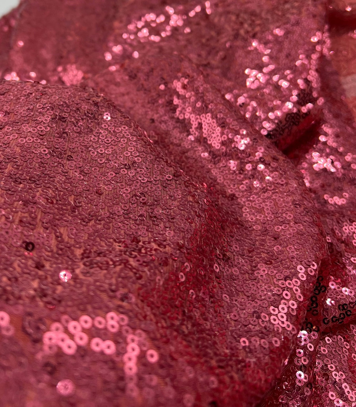 Pink On Pink Sequin Detail Non Stretch Fabric