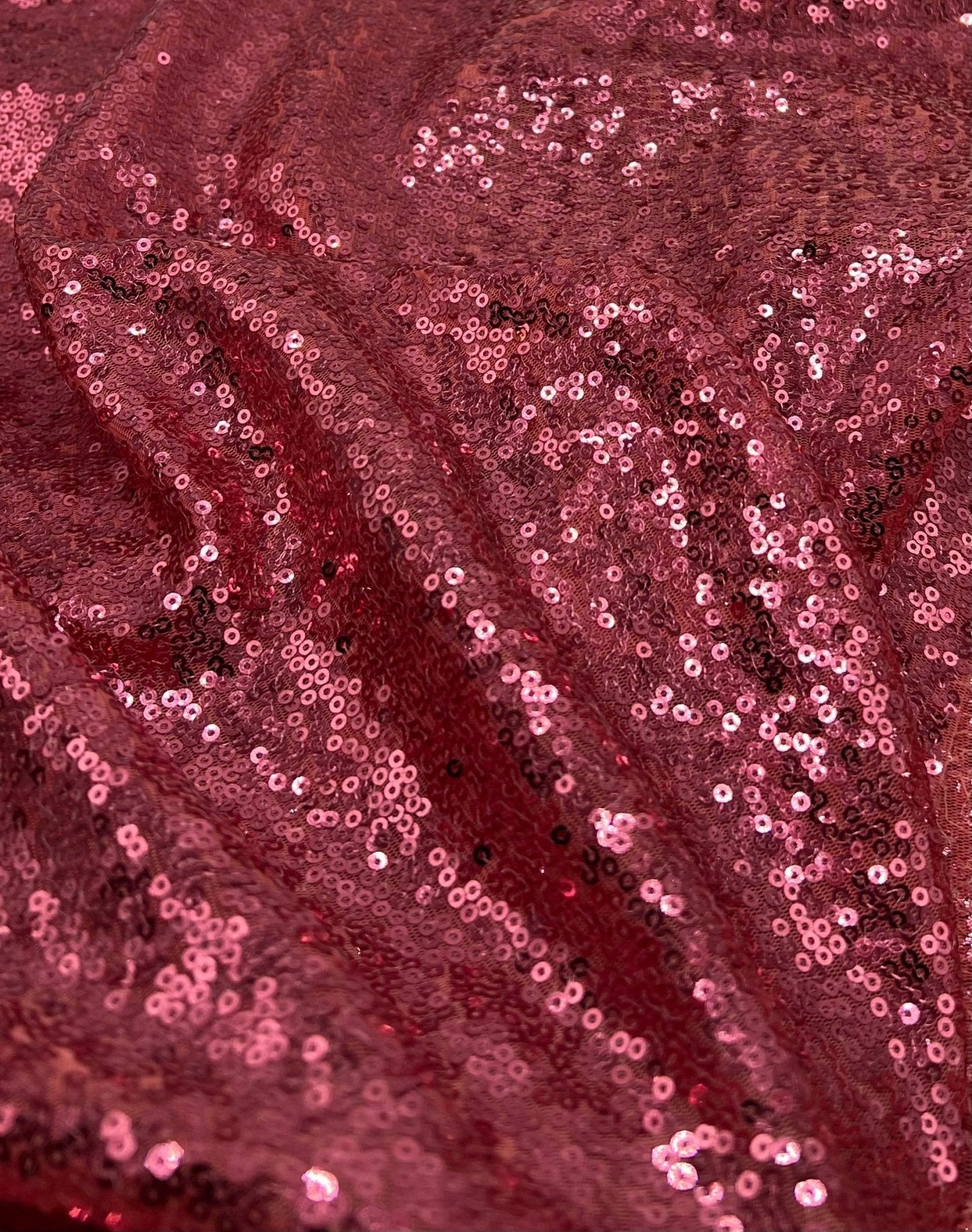 Pink On Pink Sequin Detail Non Stretch Fabric