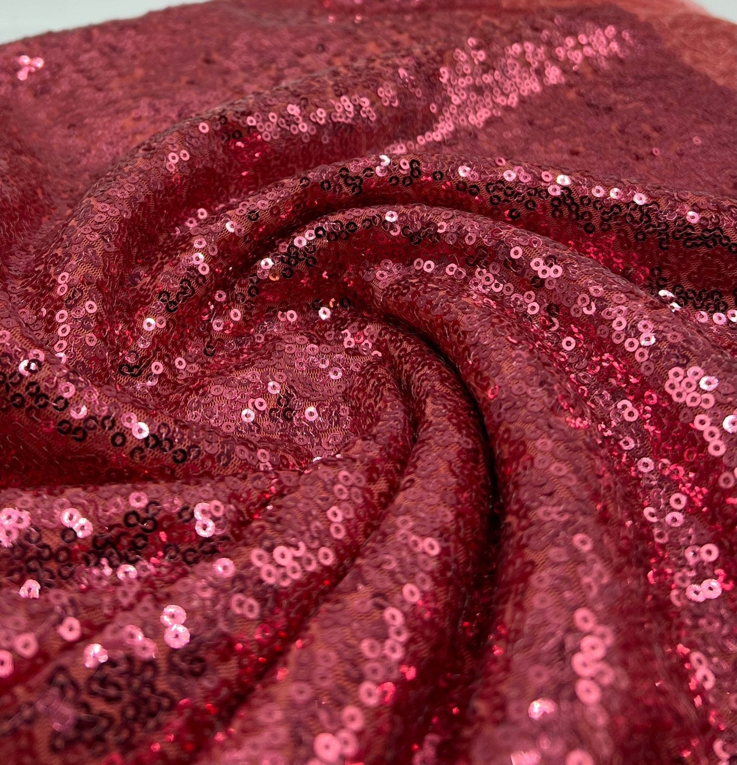 Pink On Pink Sequin Detail Non Stretch Fabric