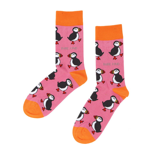 Save the Pink Puffin Bamboo Socks