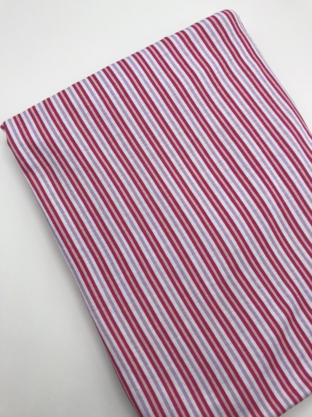 Pink & Purple Vertical Stripe Print Viscose Elastane Fabric