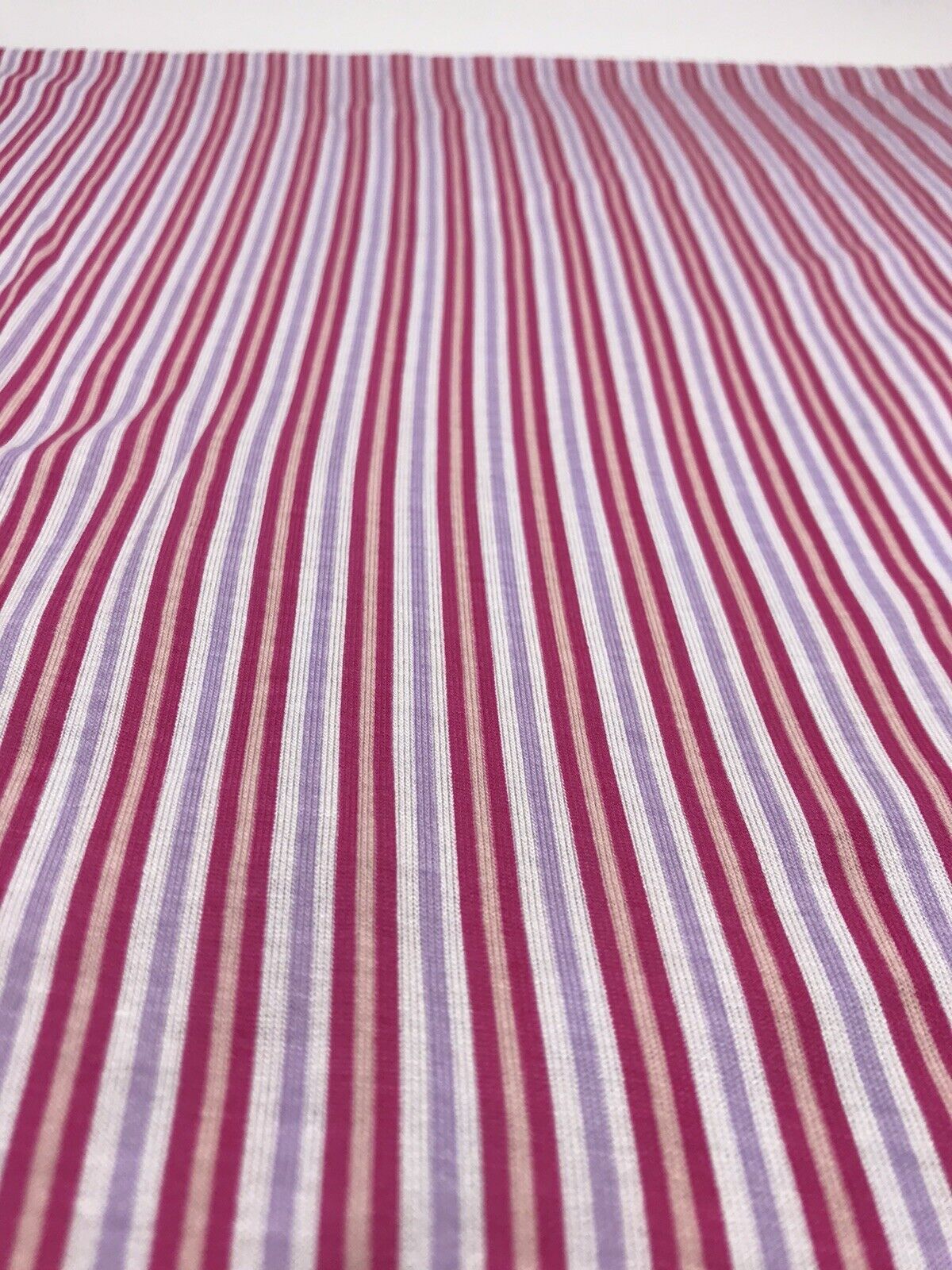 Pink & Purple Vertical Stripe Print Viscose Elastane Fabric