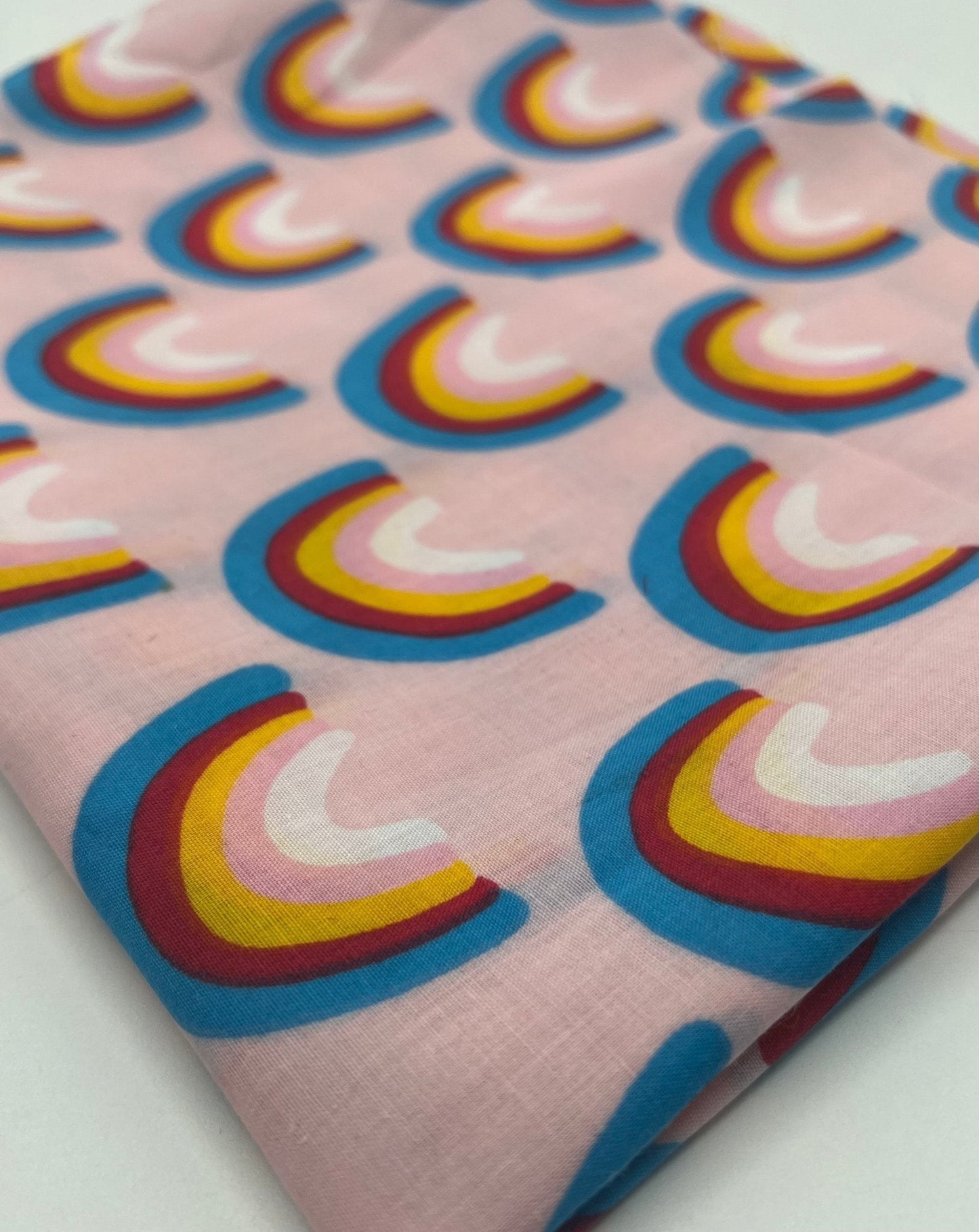 Pink Rainbow Printed Polycotton 90 GSM 80/20 44 Inch Non Stretch