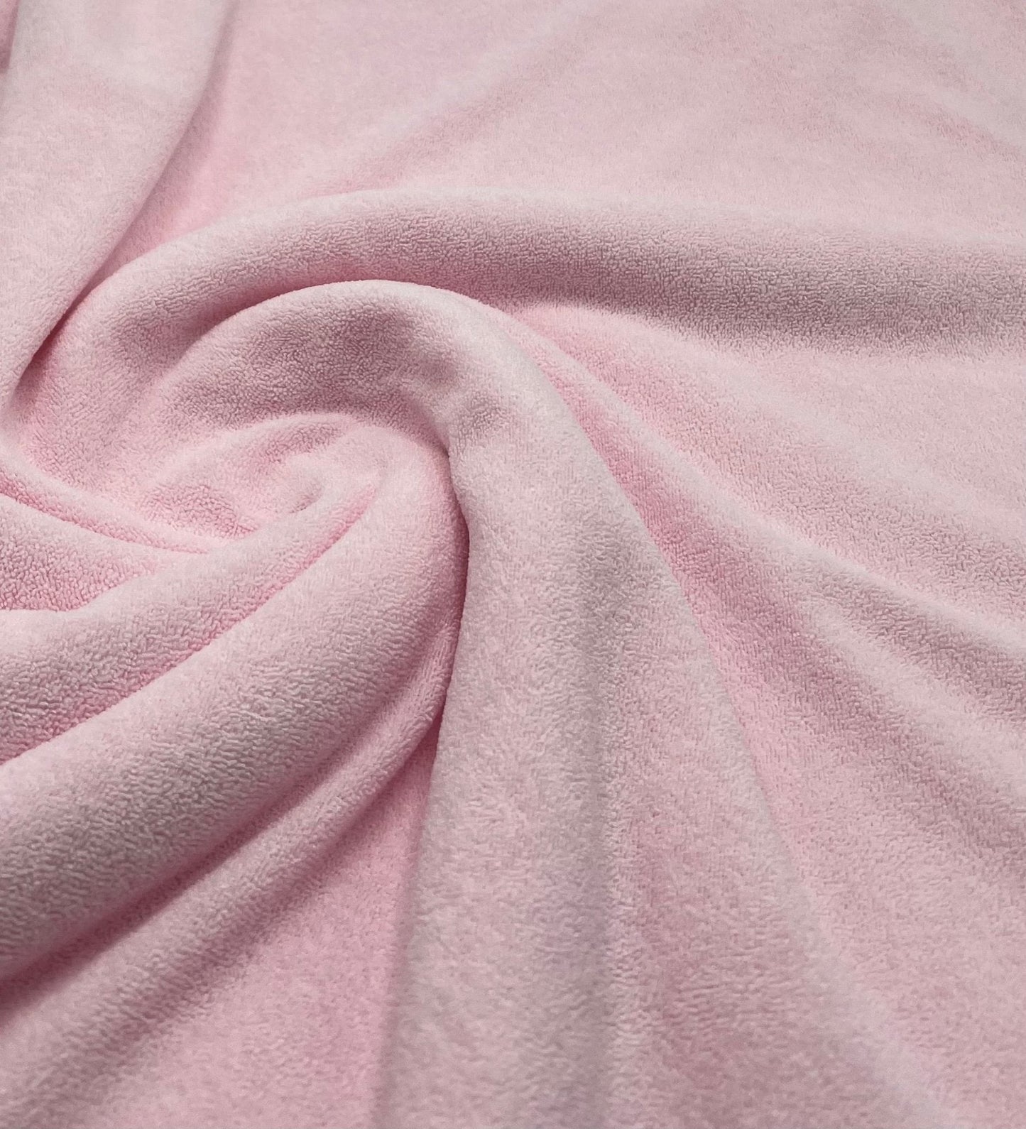 Pink Terry Towelling Polyester Stretch Dress Craft Fabric