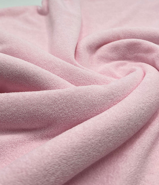 Pink Terry Towelling Polyester Stretch Dress Craft Fabric