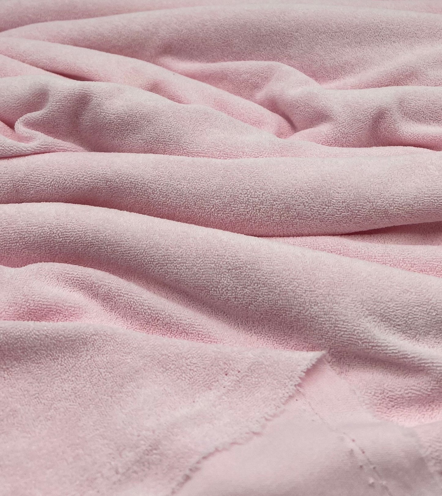 Pink Terry Towelling Polyester Stretch Dress Craft Fabric