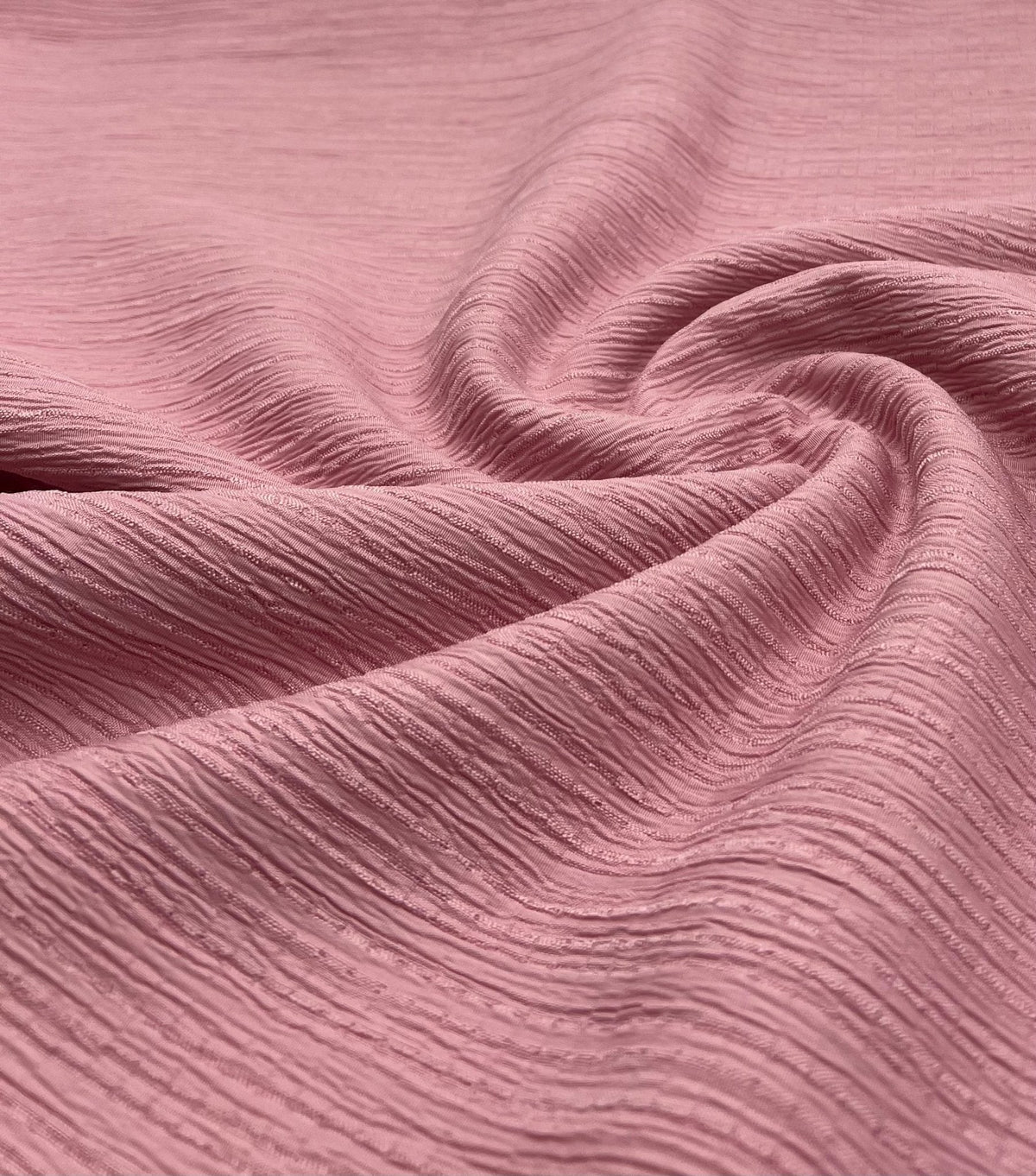 Pink Textured Crinkle Lightweight Non Stretch Fabric