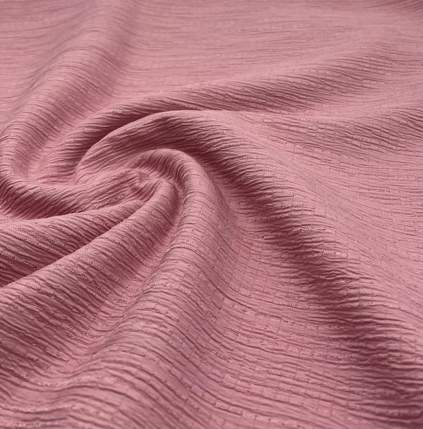 Pink Textured Crinkle Lightweight Non Stretch Fabric