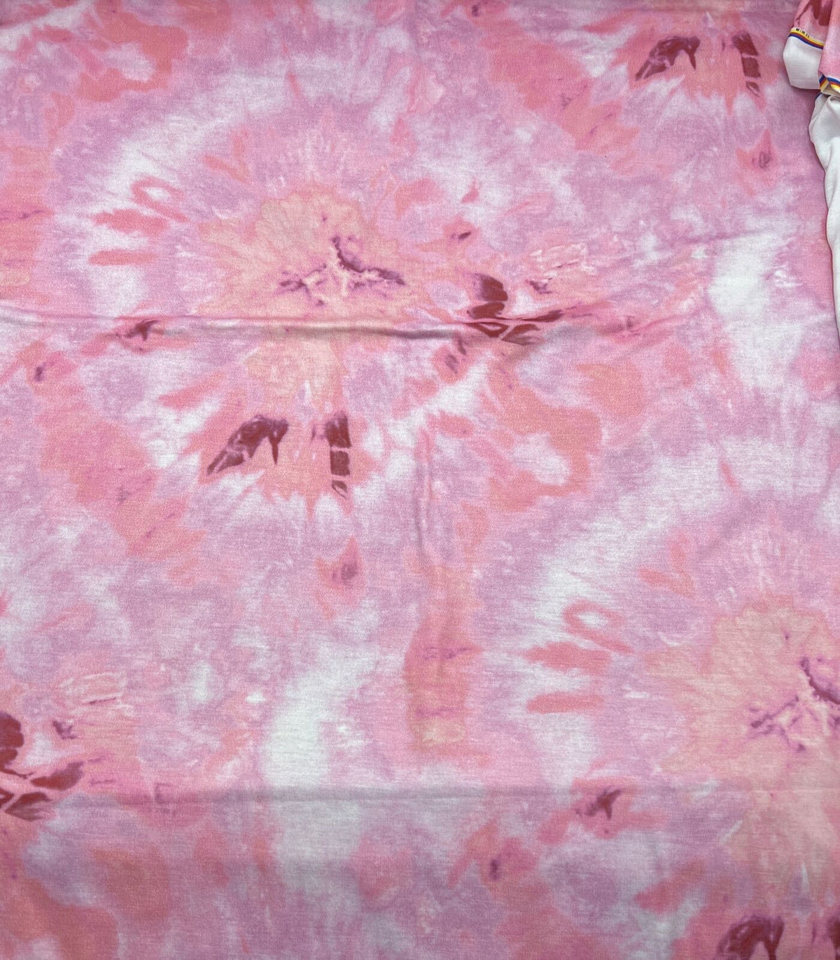 Pink Tie Dye Print Spun Poly Stretch Fabric