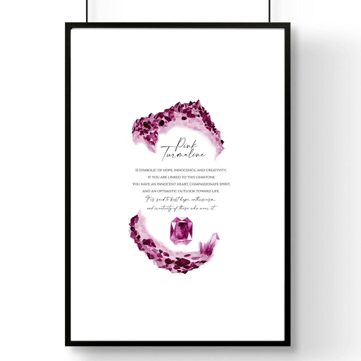 Pink Tourmaline birthstone | wall art print