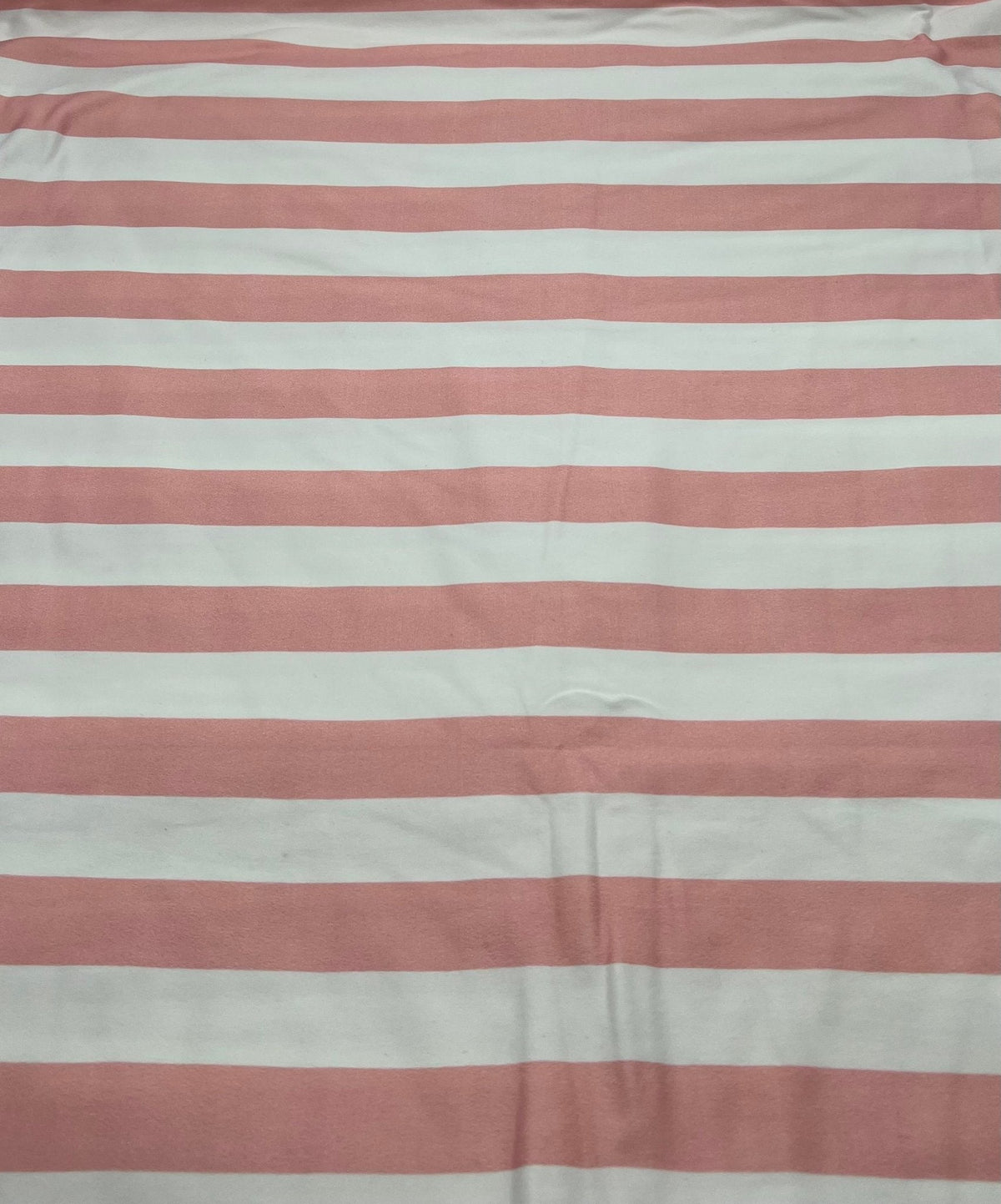 Pink White Stripe Super Soft Print Spun Poly Stretch Fabric