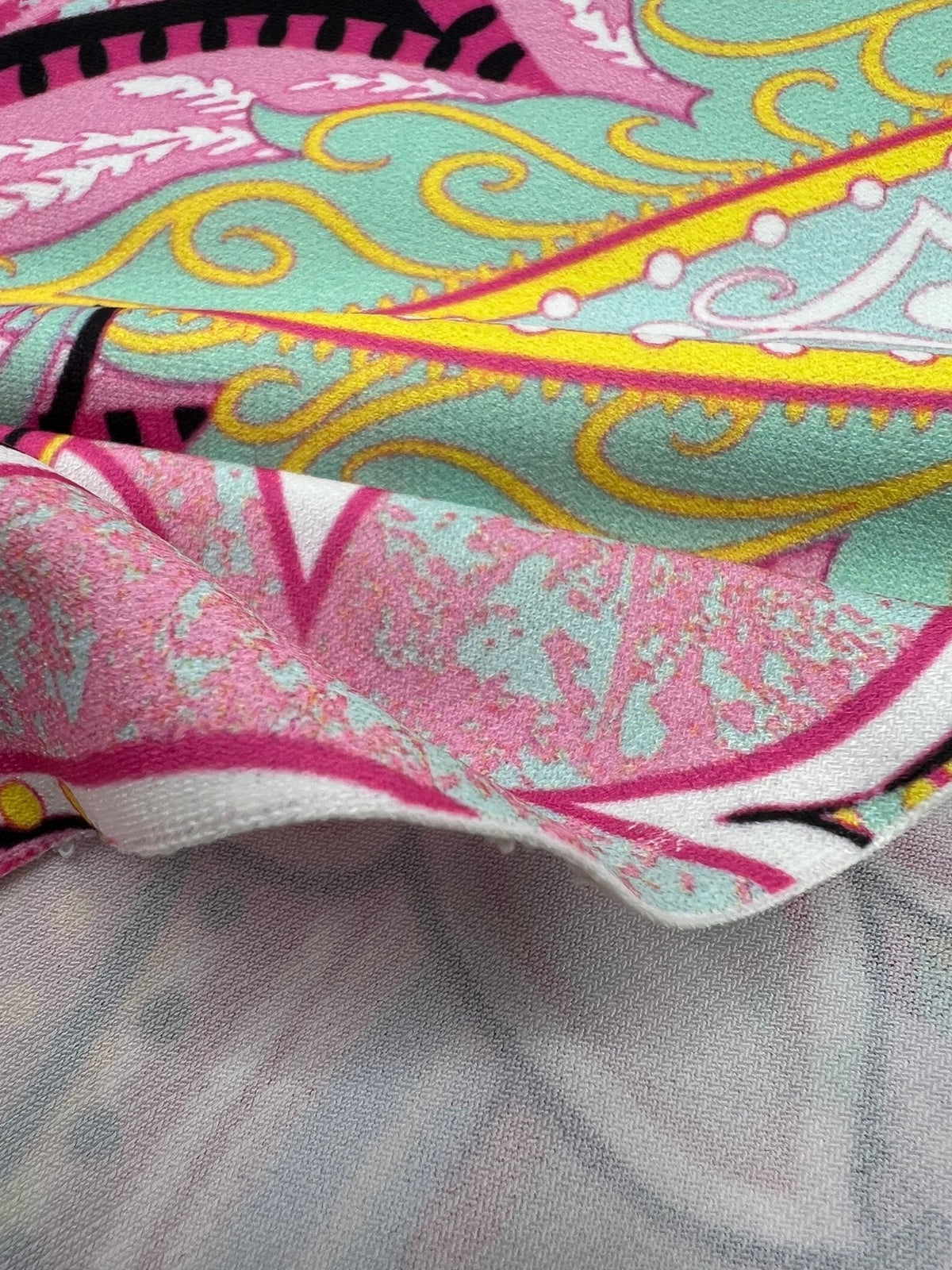 Pink Yellow Mix Print ITY Fabric 4 Way Stretch