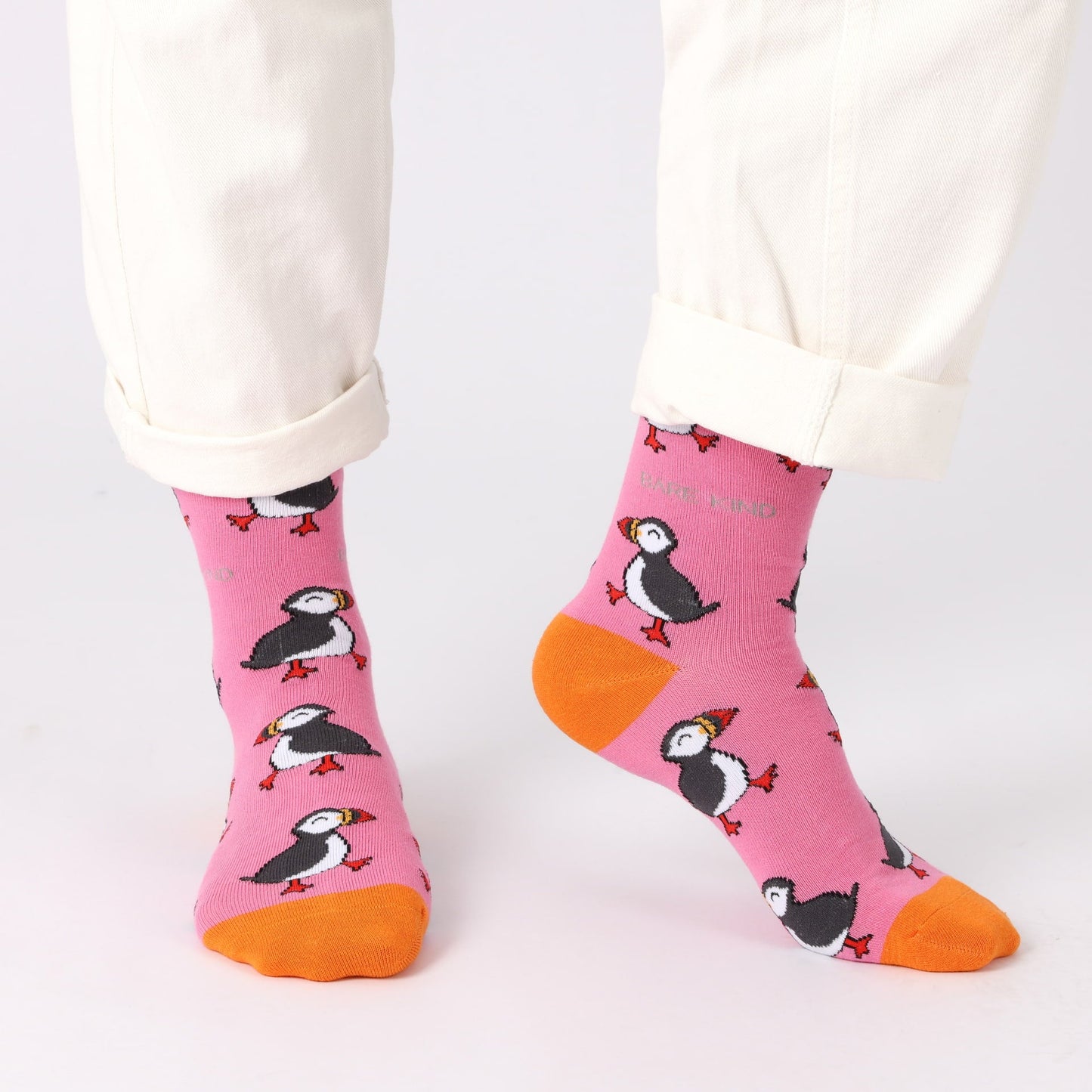 Save the Pink Puffin Bamboo Socks
