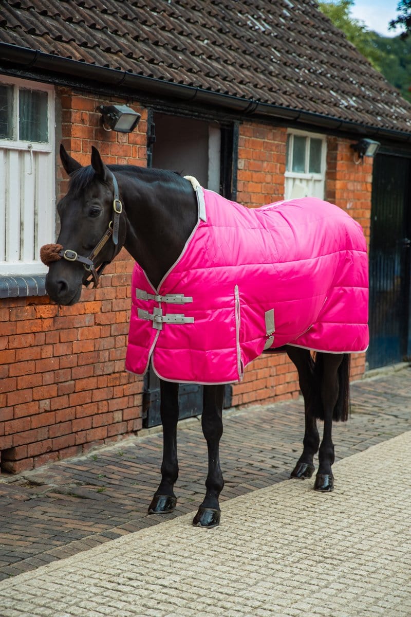 100g Stable Rug With Detachable Neck - Hi Vis Pink