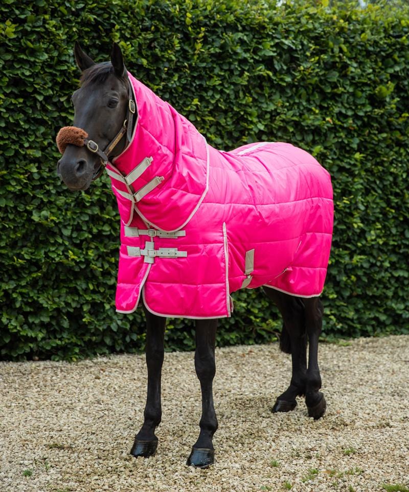 100g Stable Rug With Detachable Neck - Hi Vis Pink