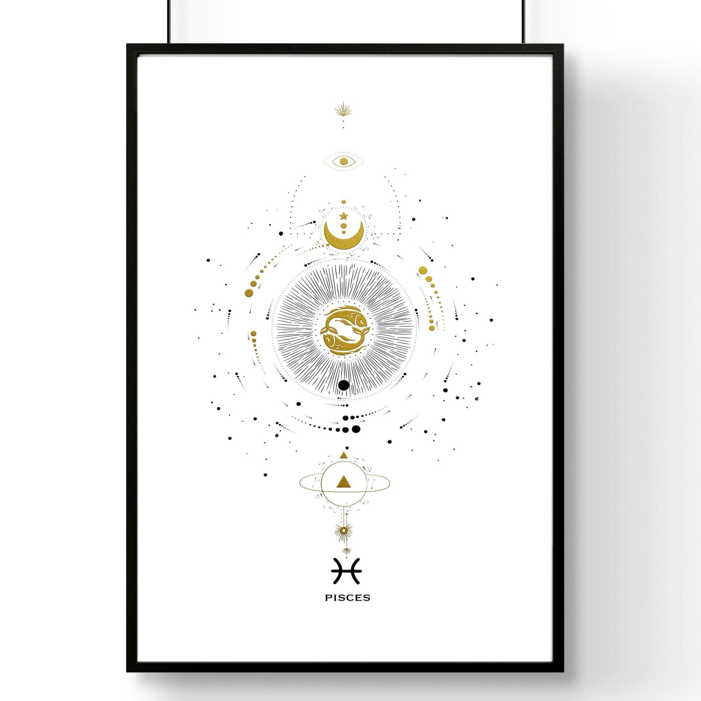 Pisces zodiac sign wall art print
