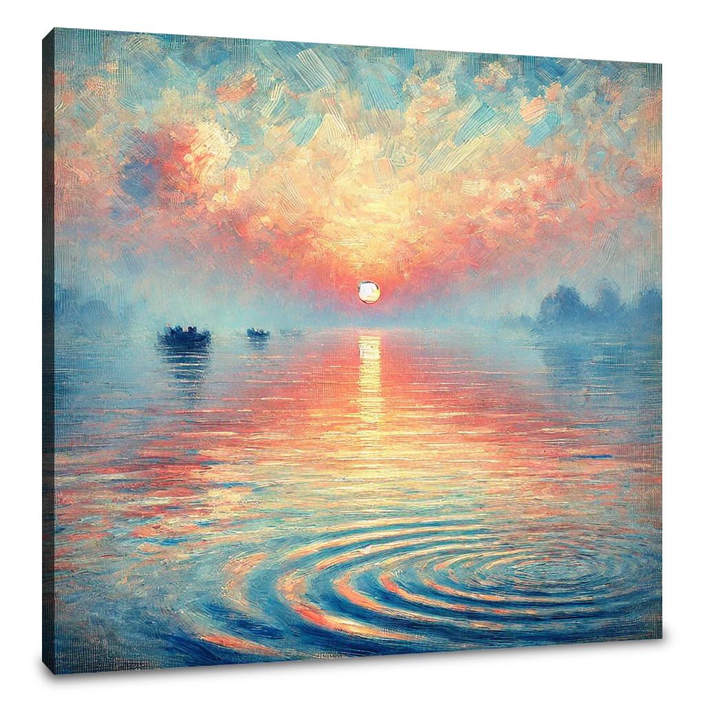 Pastel Sunrise Over Water Canvas