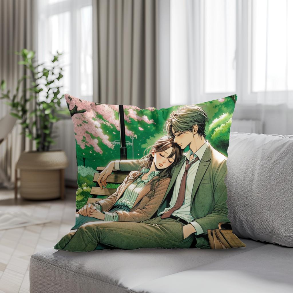 Cherry Blossom Embrace Cotton Cushion