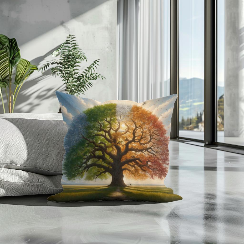 Timeless Oak Seasons Cotton Cushion