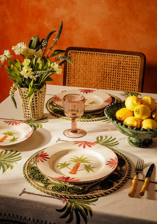 Atlántico Iraca Woven Placemats, Olive Green - Set of 4