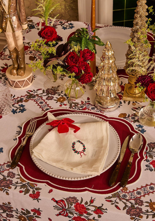 Bordeaux Red Placemat- Set of 4