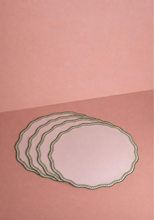 Smart Green Trim Placemats - Set of 4
