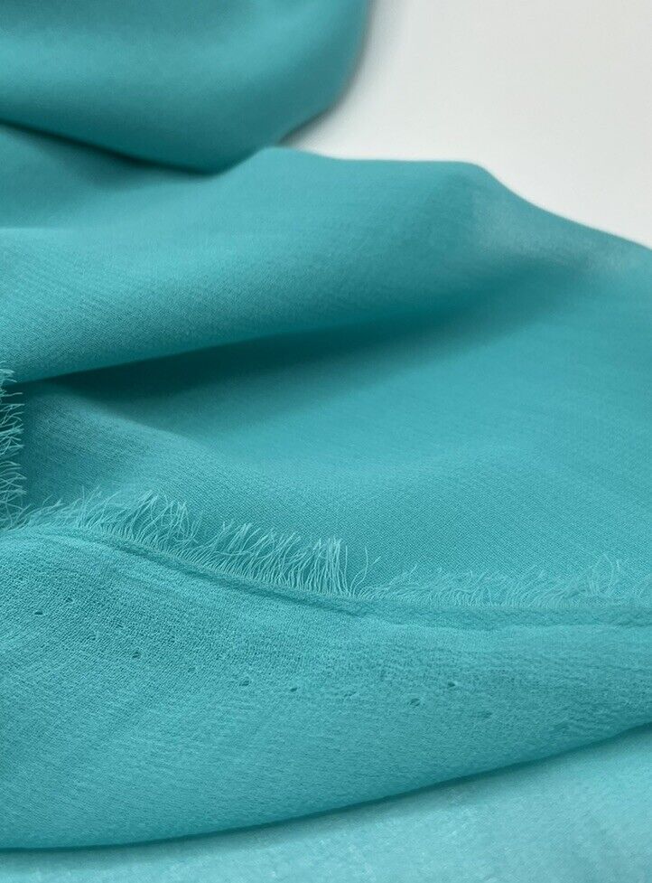Plain Aqua Blue Chiffon Sheer Dress Bridal Fabric