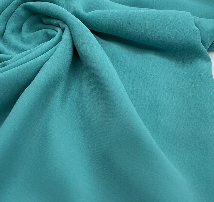 Plain Aqua Blue Chiffon Sheer Dress Bridal Fabric