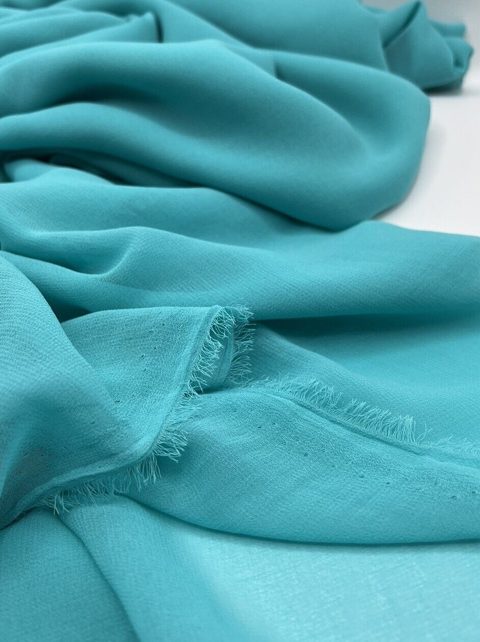 Plain Aqua Blue Chiffon Sheer Dress Bridal Fabric