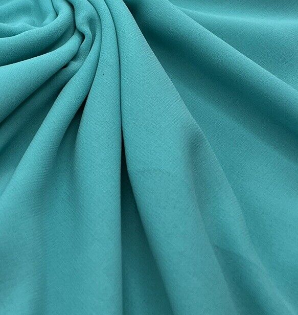 Plain Aqua Blue Chiffon Sheer Dress Bridal Fabric