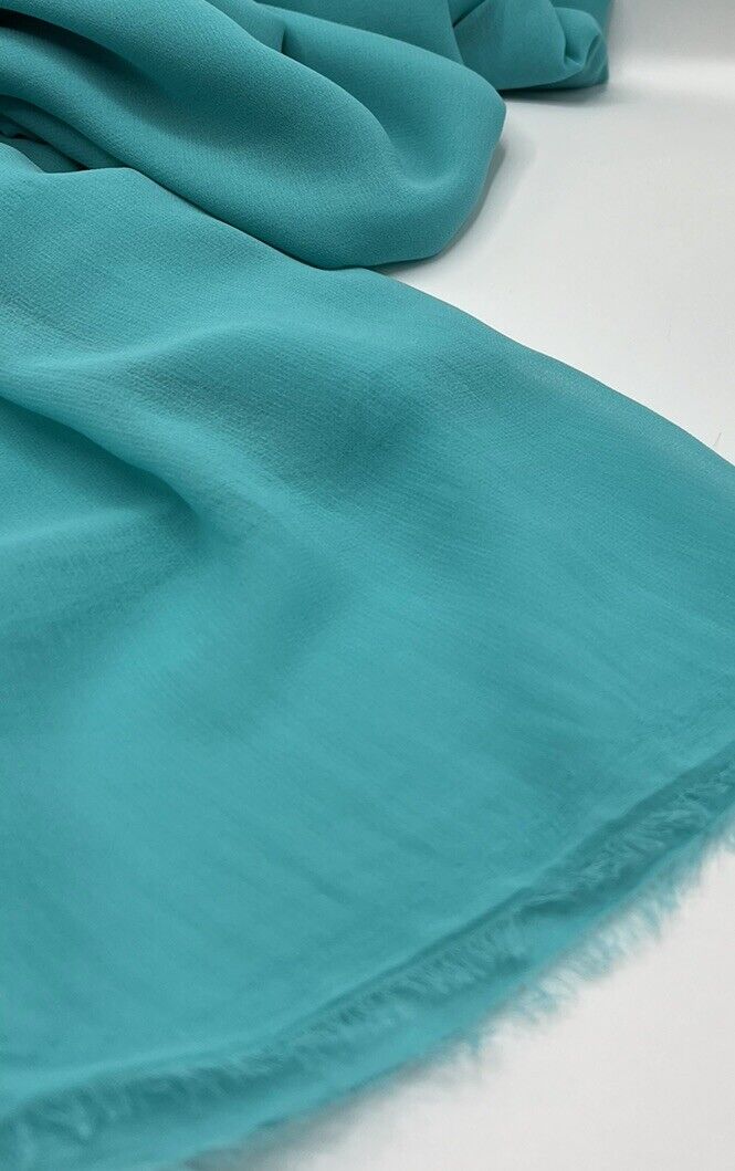 Plain Aqua Blue Chiffon Sheer Dress Bridal Fabric