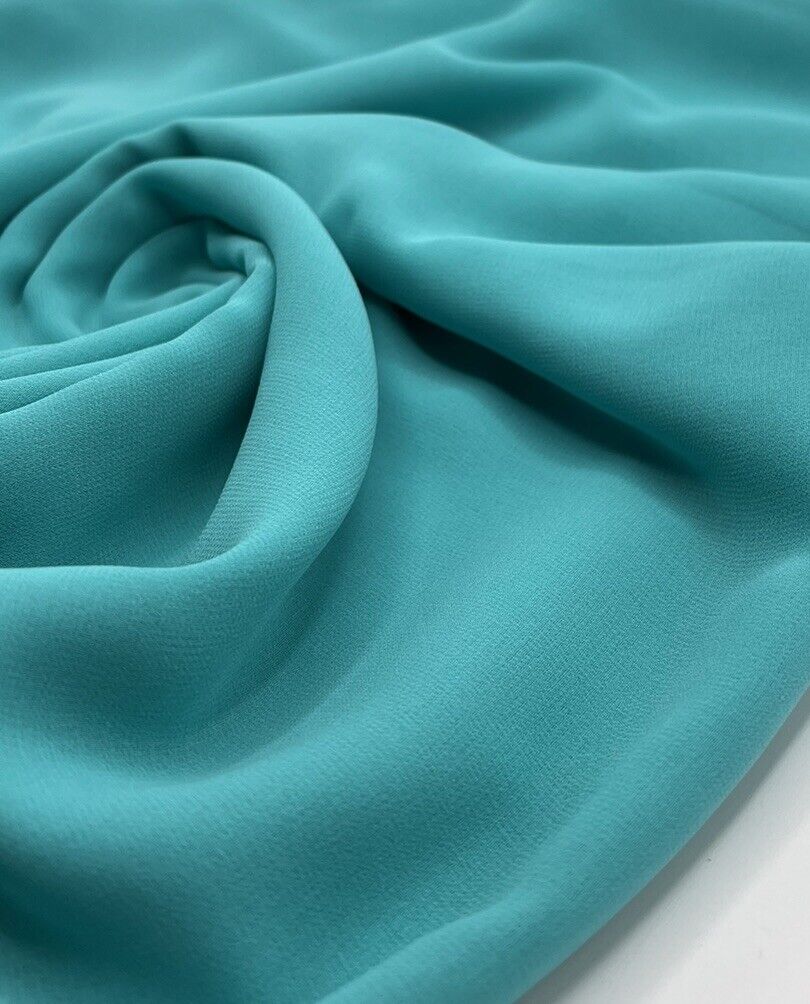 Plain Aqua Blue Chiffon Sheer Dress Bridal Fabric