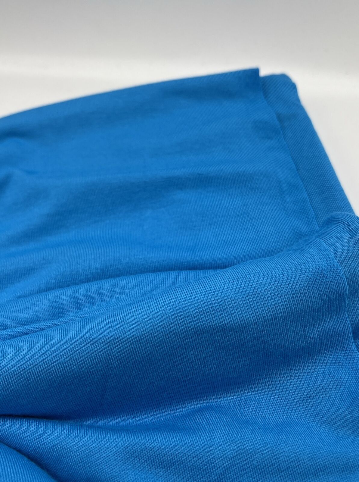 Plain Aqua Blue Viscose Elastane Fabric 4 Way Stretch Jersey