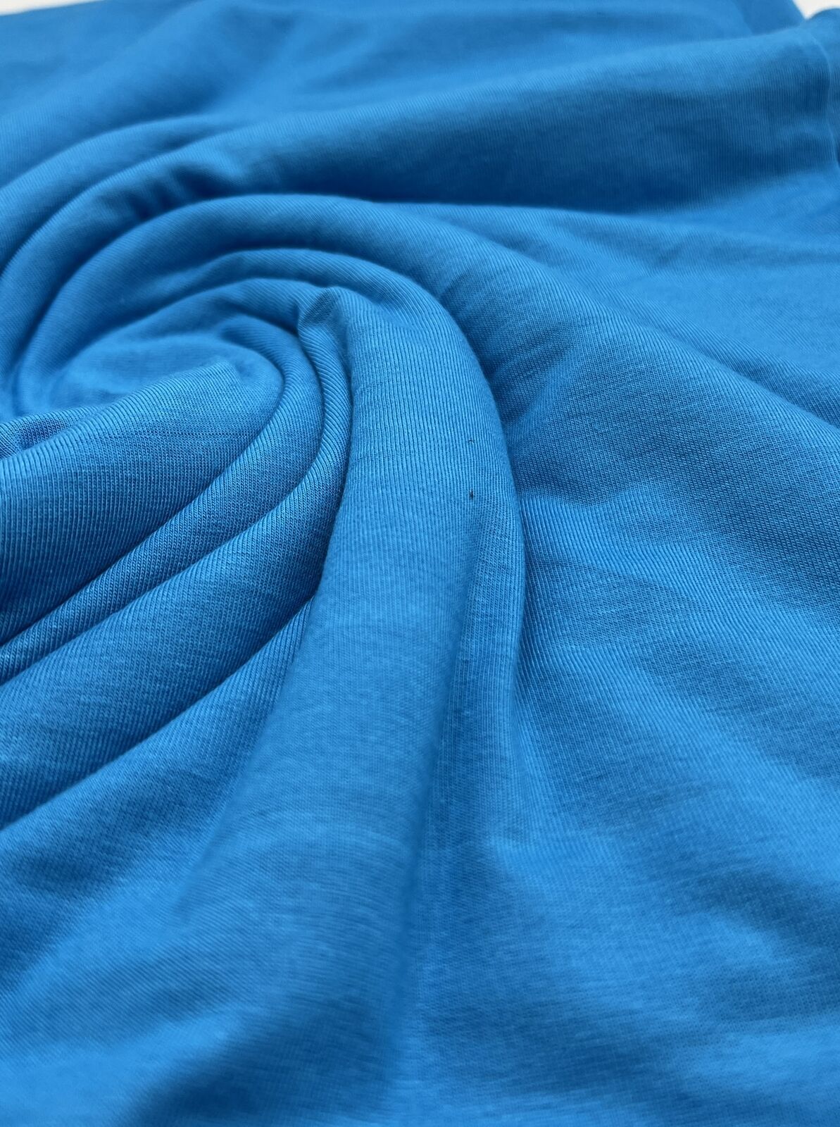 Plain Aqua Blue Viscose Elastane Fabric 4 Way Stretch Jersey